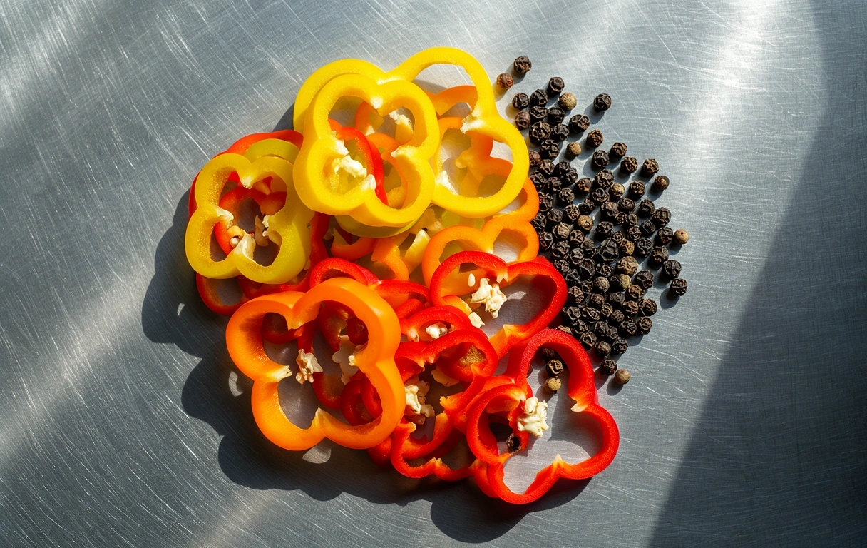 Ingrediente naturale proaspete pe o suprafață metalică